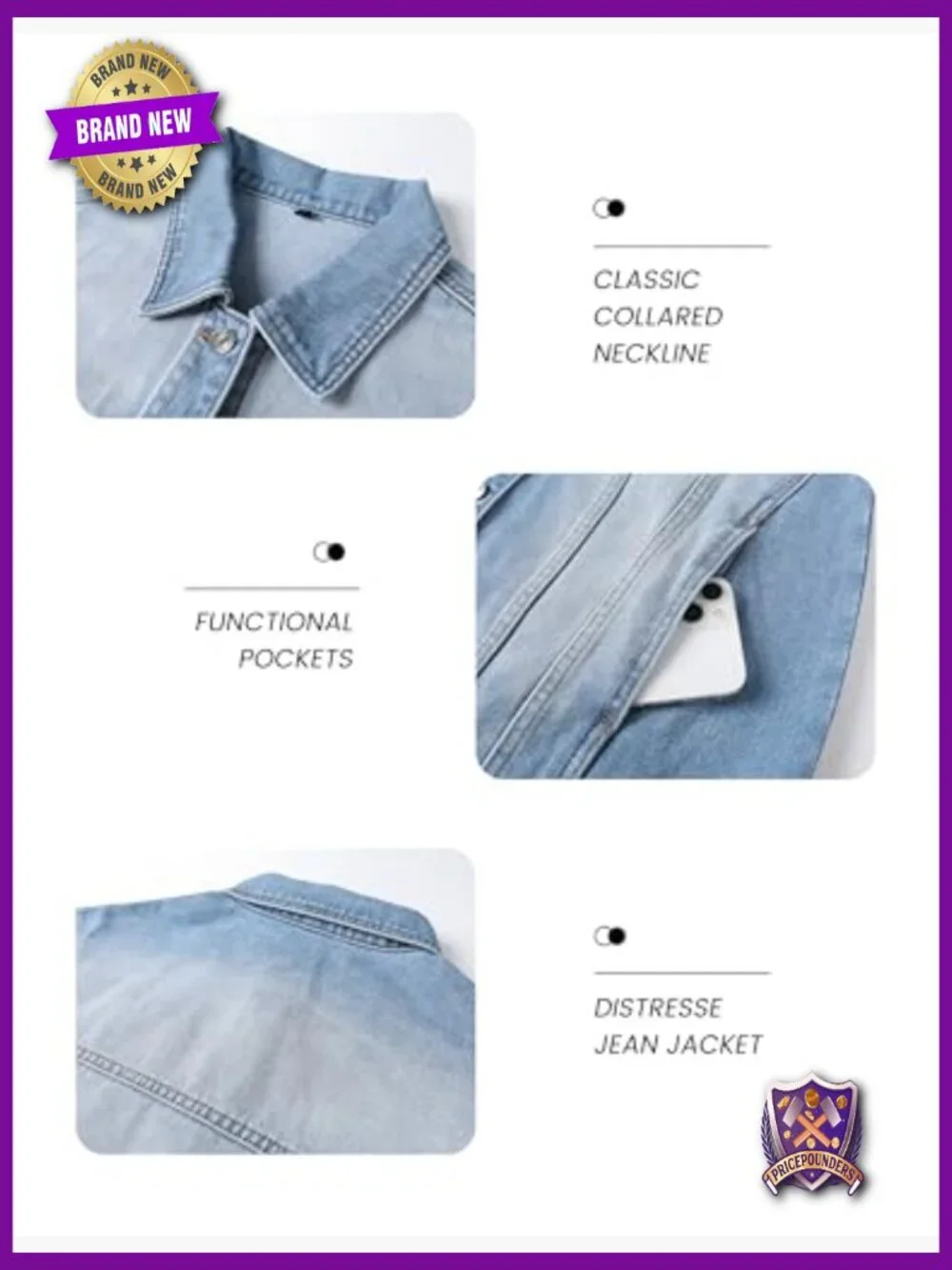 Oversized Mid Long Denim Jacket Jean Biker Coat